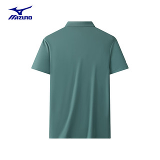 美津浓 Mizuno户外POLO衫男士翻领速干短袖冰丝T恤 黑色 4XL