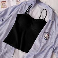 【带胸垫遮副乳】女士吊带免穿文胸居家打底可外穿背心小性感百搭
