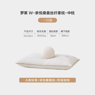 罗莱生活 LUOLAI 【罗莱芯好睡眠】全棉蚕丝枕五星酒店睡感枕头枕芯颈椎成人单只