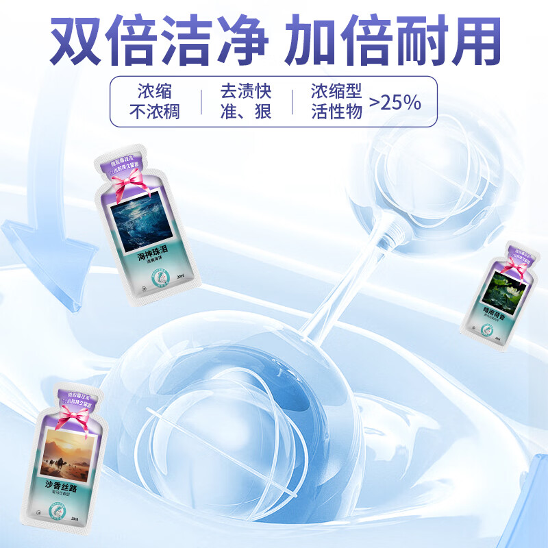 卫清高定香氛洗衣液浓缩型30袋/盒香味持久留香家用出差手洗机洗洁净