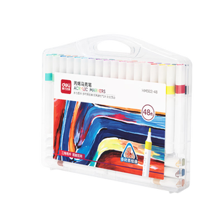 得力（deli）48色丙烯马克笔彩笔绘画男女孩儿童玩具开学HM922-48