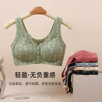 宝娜斯(BONAS)薄款无痕前扣调整型大码哺乳文胸背心式蕾丝大码无钢圈 灰色 L (100-120斤)