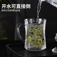 耐高温玻璃杯家用喝水杯子男茶杯透明水杯待客办公室茶具喝茶 2只装海特杯320ML