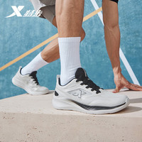 XTEP特步男鞋跑步鞋夏季网面透气轻便减震运动鞋跑鞋休闲鞋子白色 帆白/黑 40