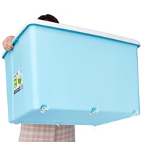 龙士达收纳箱塑料整理箱玩具杂物储物箱衣服内衣收纳盒有盖带滚轮周转箱