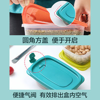 茶花 CHAHUA【食品级可微波冷冻】保鲜盒套装冰箱冷冻水果盒小号家用饭盒收纳 蓝色【1200ml 一组2个装】