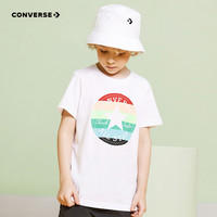 Converse 匡威童装男童纯棉短袖T恤夏季儿童针织休闲上衣 纯白色 160 /76 【身高152-158cm】 160/76(L)