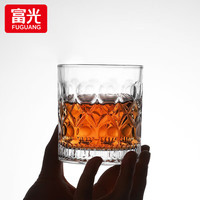 富光 威士忌酒杯 300ml*4个 透明雕花