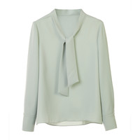 【明星同款】朗姿法式高级感衬衫气质衬衣短款长袖上衣2024春 170/88A/XL