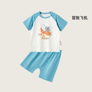 【家居服套装清仓】威尔贝鲁儿童套装夏季凉感外出服短袖空调服