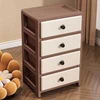 金格羽抽屉式收纳柜子客厅零食储物柜宝宝置物柜塑料卧室床头柜多层 【35CM宽】3层 单个装