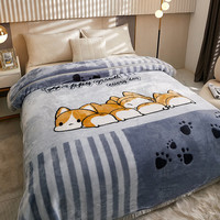 雅鹿拉舍尔毛毯冬季加厚保暖办公室午睡毯家用多功能沙发盖毯子午休毯 可爱多多【多功能 可铺盖】 180*220cm【重约6斤】