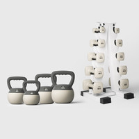 斯诺德(SiNuoDe)哑铃女士家用器材运动瑜伽塑形跳操锻炼臂肌纯铁浸塑哑铃男士 家庭训练燃脂套装-灰白色
