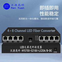 汉原高科4路8路12路16路LED大屏光纤收发器 诺瓦大屏收发器 卡莱特凯视达摩西尔LED屏光电转换器 8路LED大屏光纤收发器，桌面式 含单模单纤LC光模块20公里，一台价