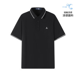 navigare 纳维凯尔 意大利小帆船男士POLO衫 春夏季接触凉感体恤衫舒适亲肤上衣男 暗夜黑 XL