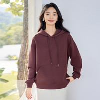 2025年春季软糯舒适纯色连帽卫衣女复古休闲百搭宽松外套上衣
