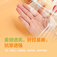 家来纳保鲜膜食品级一次性家用PE耐高温点断易撕易覆盖可冷藏微波炉 点断式【30cm*30cm*200张】2卷