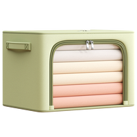 希维思 SIVASS抗菌衣服收纳箱家用衣柜收纳整理箱衣物被子储物箱布艺可折叠箱子 健康绿【大视窗】抗菌防霉 （cm）抑菌防霉