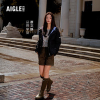 【蔡文静同款】AIGLE艾高GORE-TEX防风防雨透湿连帽夹克外套女 深丁香紫 BF065 42