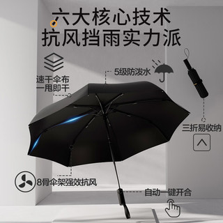 小魔 雨伞 全自动雨伞加厚加固结实抗风大号男女全自动折叠伞8骨 【好评榜一】8骨速干抗风自动伞