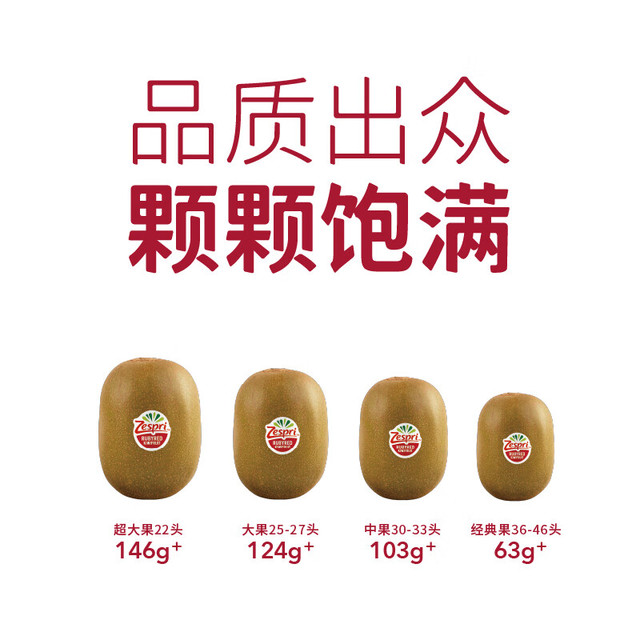佳沛 宝石红奇异果 12粒装 单果重约72-80g