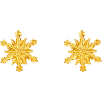 周六福 ZHOU LIU FU耳钉女雪花耳圈耳饰生日礼物计价A099578 一对