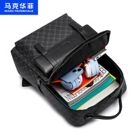 马克华菲经典印花时尚简约商务双肩背包男士休闲大容量电脑旅行背包 铅灰