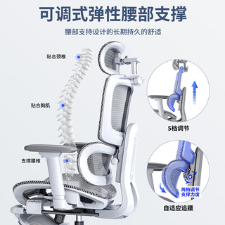  南皇 人体工学 电竞椅 四级杆 尼脚  镂空太空灰-尼脚-四级气杆 转椅