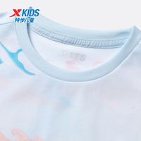 XTEP特步童装夏季女童中大童扎染T恤印花圆领短袖针织衫