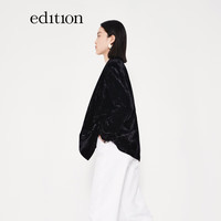 edition青果领丝绒女绅士西装外套春新款复古收腰权力西服