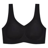 Glambody MAGIC NATURAL LINE无痕内衣全固定杯小胸聚拢无钢圈运动美背女士大胸显小文胸682366 黑色 L (适合125-150斤)
