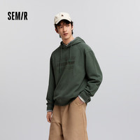 森马 Semir卫衣男校园风宽松抽绳连帽上衣春季时尚字母刺绣插肩袖装