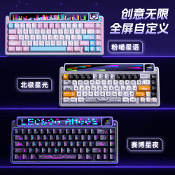 莱奥伯格 LEOBOG AMG65 65% 点阵屏+彩屏客制化无线蓝牙三模机械键盘Gasket结构 赛博星夜-