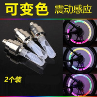 新术 自行车气门灯 震动感应风火轮 七彩气嘴灯 山地车装备配件轮胎闪光灯 2个变色彩灯