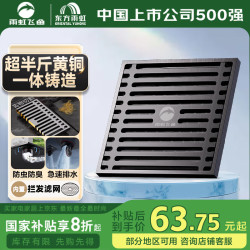雨虹飞鱼 全铜地漏枪灰防反水防臭淋浴地漏