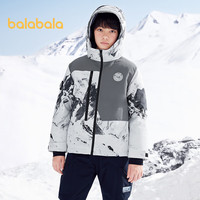 巴拉巴拉儿童羽绒服男童男孩冬季童装科技加厚中大童外套  防水透湿-00312 充绒量99g