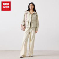 超级安踏 ANTA SUPERSTORE御风夹克丨防泼水运动外套女士安踏春季大口袋连帽上衣162517638U 素净灰-4 M /女165