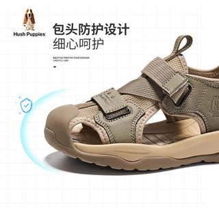 暇步士（Hush Puppies）童鞋儿童凉鞋女童凉鞋女孩包头凉鞋男童软底中大童时尚休闲凉鞋   适合脚长17.8cm