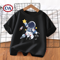 C&A儿童短袖t恤夏装2024夏季撞色 宇宙星黑 110
