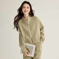 女装2025年春秋韩系简约纯色运动服立领【双头拉链】卫衣套装