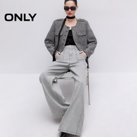 ONLY奥莱2025春季时尚宽松高腰直筒裤长裤牛仔裤女 175/76A/XL