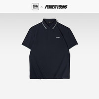 HLA海澜之家POLO衫男23新POWER YOUNG凉感翻领短袖男夏季 凉感抗菌防螨-藏青1T 190/104A/XXXL