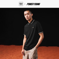 HLA海澜之家POLO衫男23新POWER YOUNG凉感翻领短袖男夏季 凉感抗菌防螨-黑色2T 190/104A/XXXL