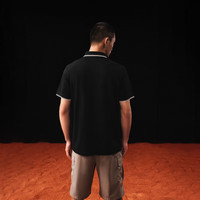 HLA海澜之家POLO衫男23新POWER YOUNG凉感翻领短袖男夏季 凉感抗菌防螨-黑色2T 165/84A/S