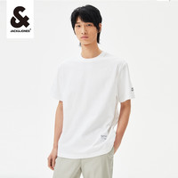 杰克琼斯男装短袖t恤男款打底衫夏凉感纯色简约宽松商务圆领短袖 190/108A/XXL A06雪白色3