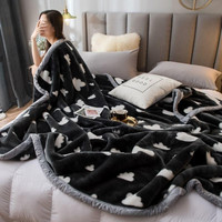 南极人（Nanjiren）毛毯被子冬季加厚拉舍尔绒毯子单人午睡毯办公室沙发盖毯结婚毯 云朵【双层加绒加厚】 200x230cm约7斤