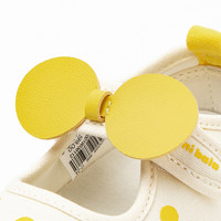 迷你巴拉 MINI BALA 【稳墩墩】男女童婴童帆布学步鞋止滑防摔春季234125135008 白黄色调00313 19