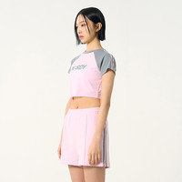 NERDY【清仓】女生短款肩部双杠运动休闲短袖T恤短裤套装