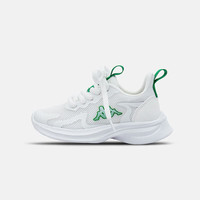 Kappa Kids24年春款背靠背儿童鞋网面运动鞋男春季网鞋透气跑童鞋 白/绿 26