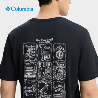 Columbia25春夏新款Columbia哥伦比亚户外男子简约圆领运动短袖T恤AE9108 011 S